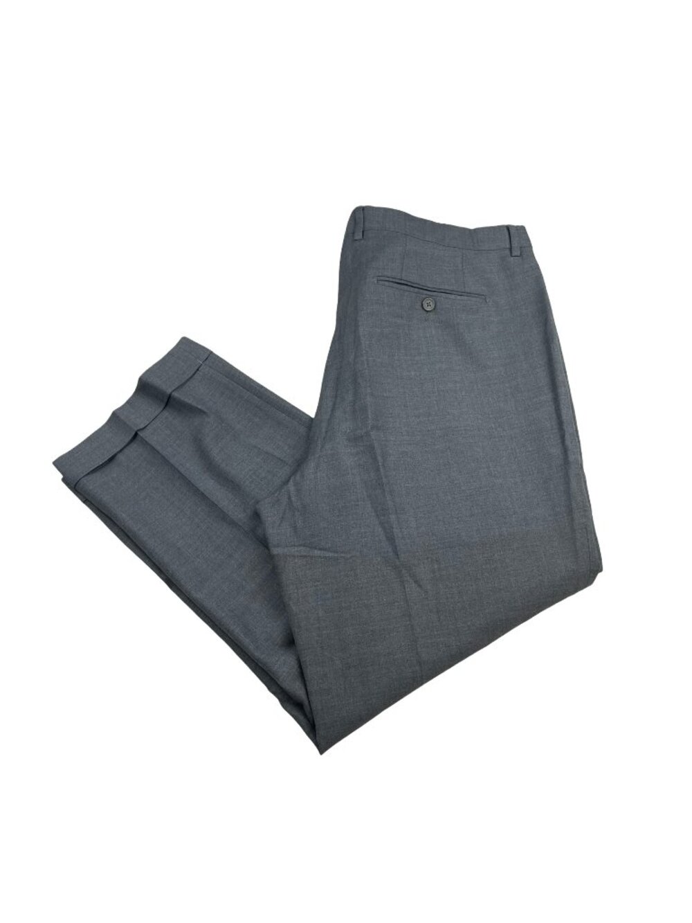Santorelli Men's Romeo 100% Wool Flat Front Dress Pants Gray • Italy • 40x28